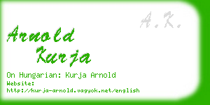 arnold kurja business card